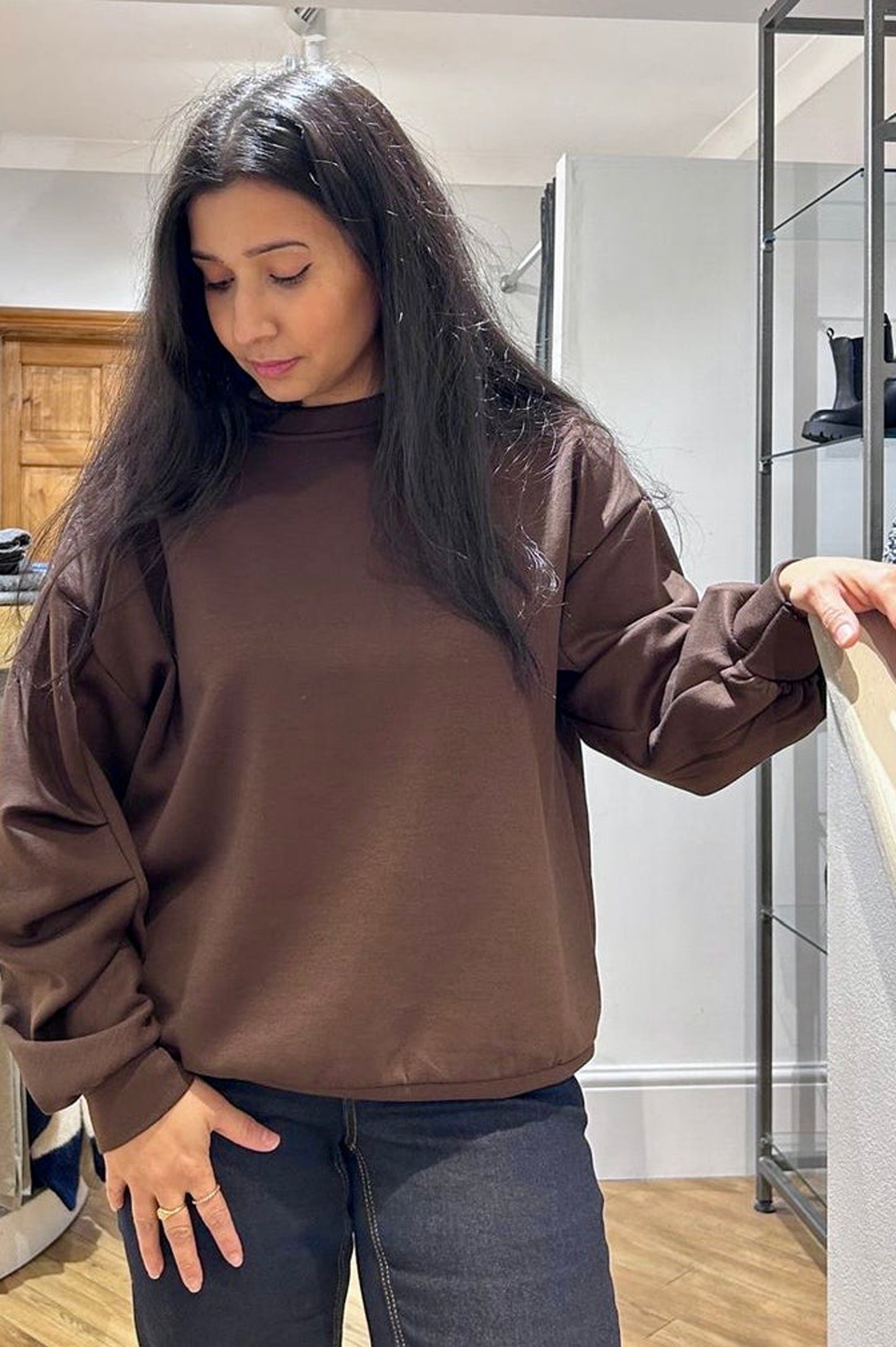 London Edits Pleated Detail Sweatshirt