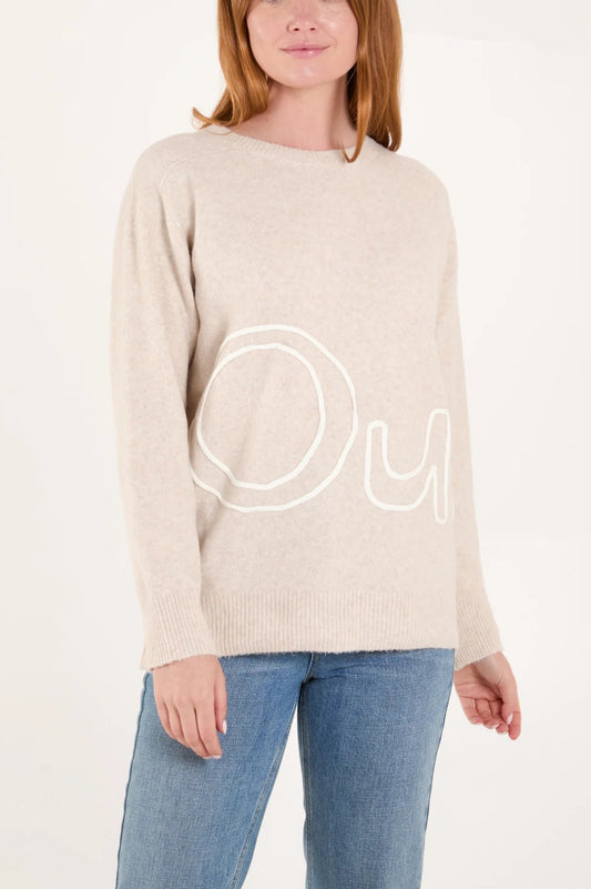 Nova of London 'Oui' & 'Yes' Embroidery Jumper