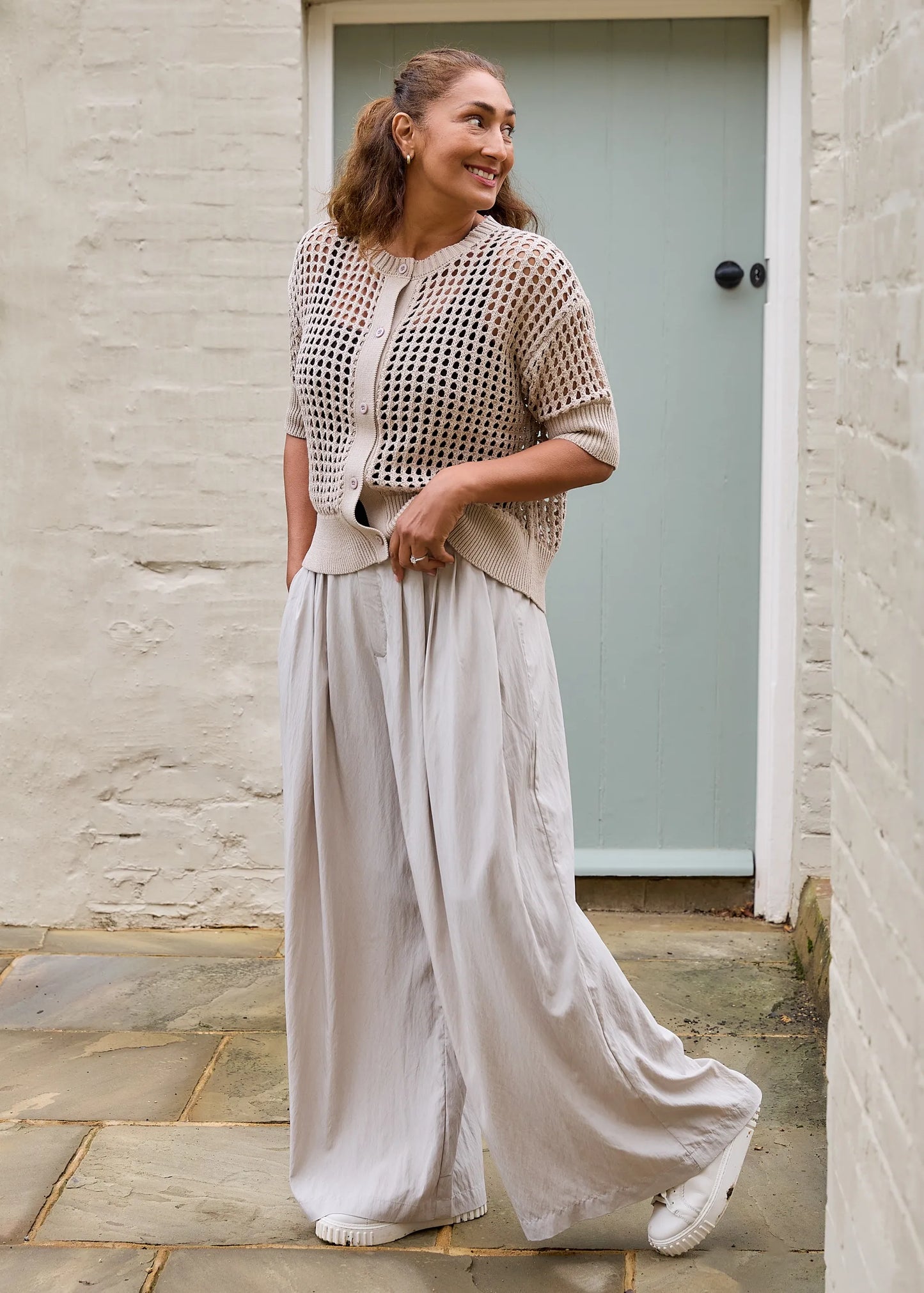 Dreams London Wide Leg Pleated Palazzo Trousers