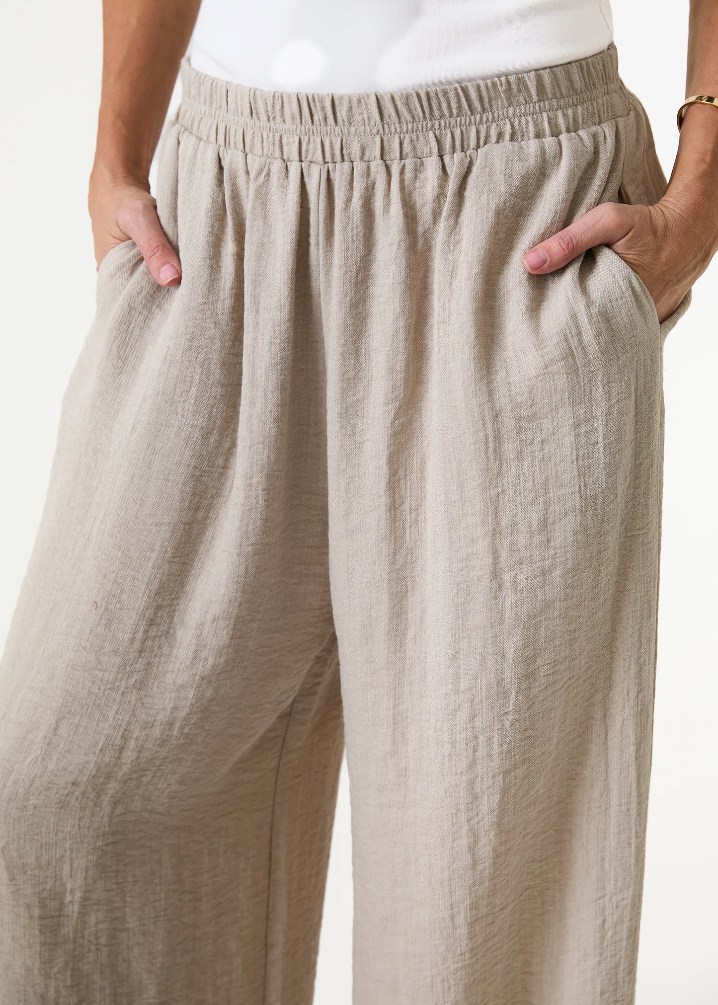 Dreams London Ripple Elastic Waist Palazzo Pants