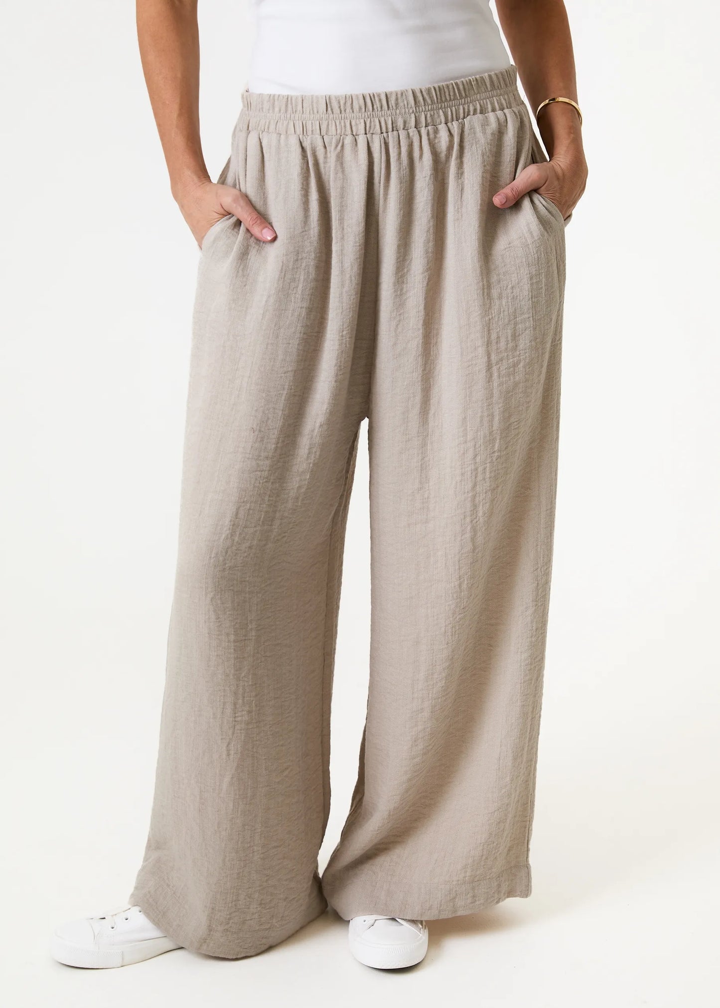 Dreams London Ripple Elastic Waist Palazzo Pants