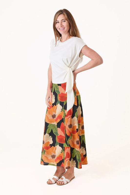 Dreams London Watercolour Mega Floral Slip Skirt