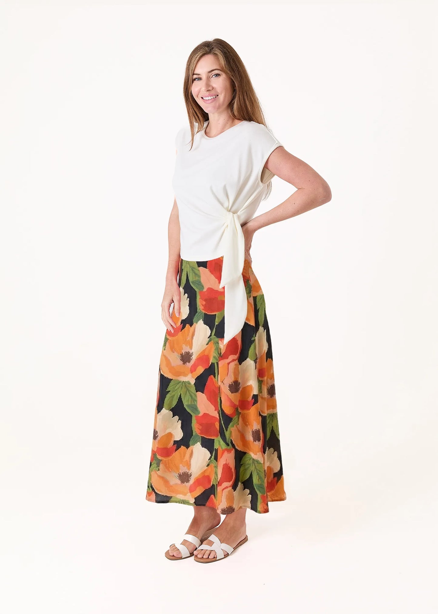 Dreams London Watercolour Mega Floral Slip Skirt