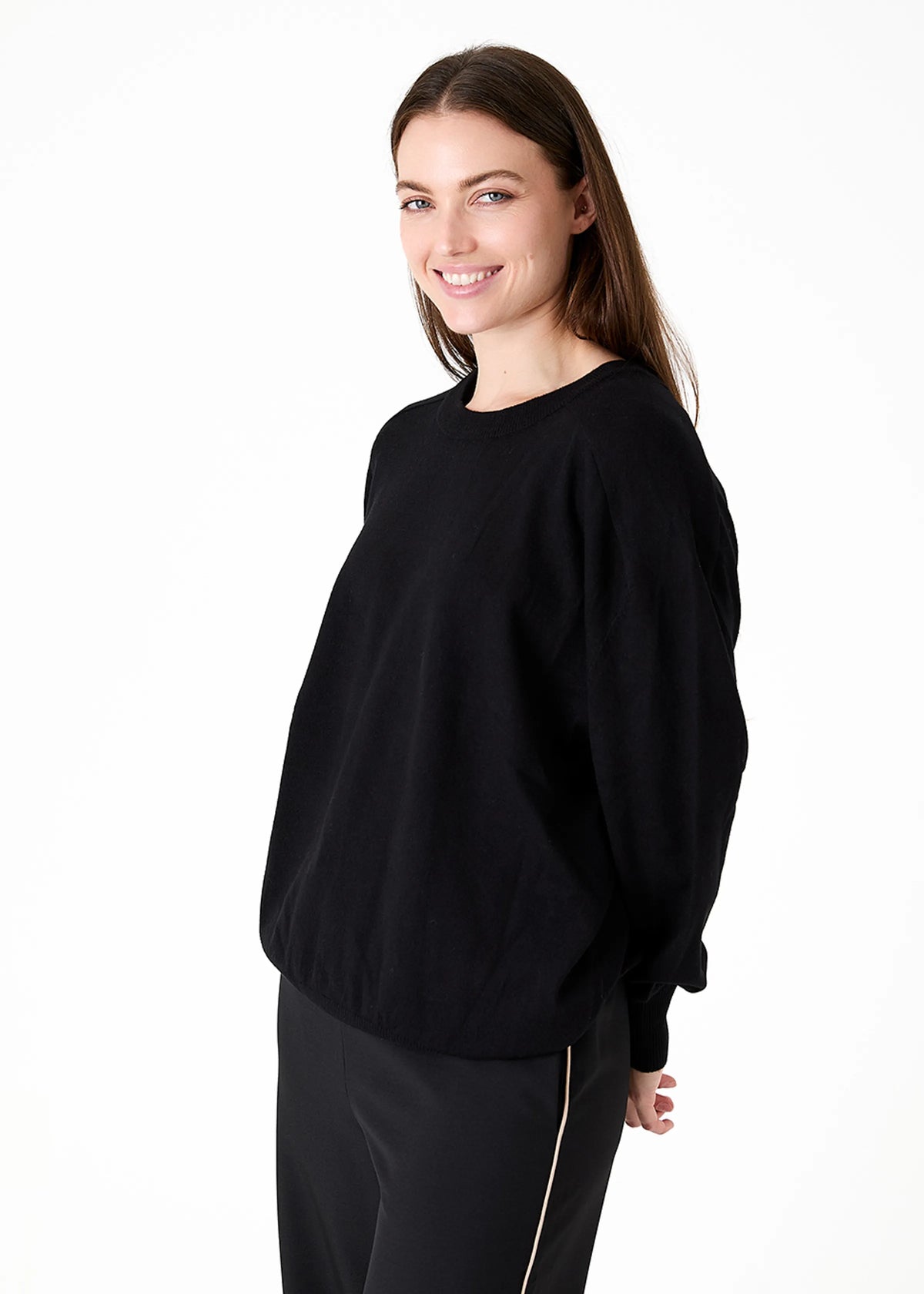 Dream London Cashmere Like Saddle Shoulder Oversized Crew Neck Jumper