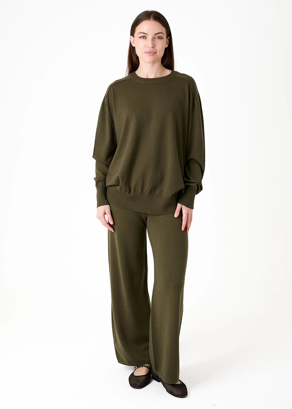 Dream London Cashmere Like Saddle Shoulder Oversized Crew Neck Jumper
