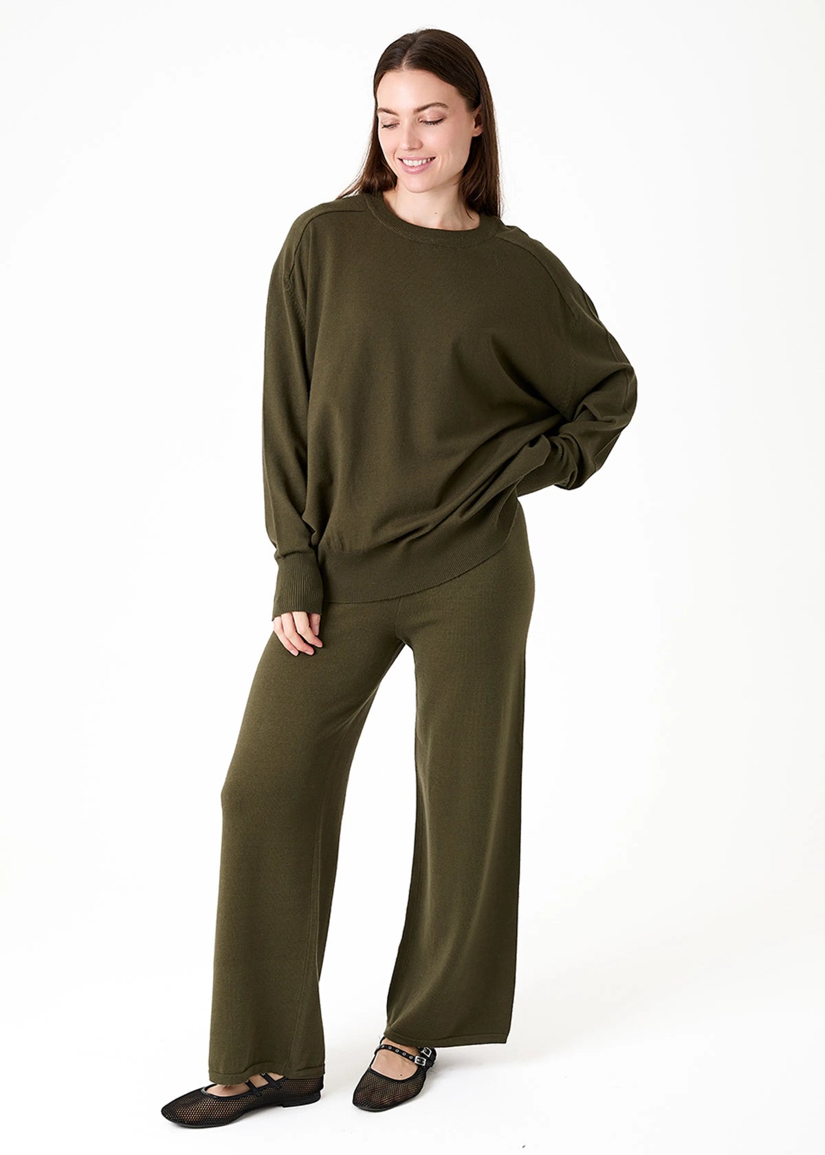 Dream London Cashmere Like Saddle Shoulder Oversized Crew Neck Jumper