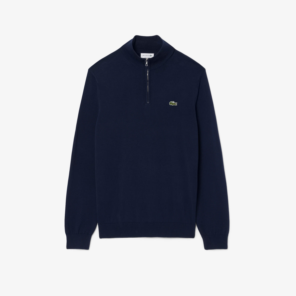 Lacoste Zipped High Neck Cotton Sweater
