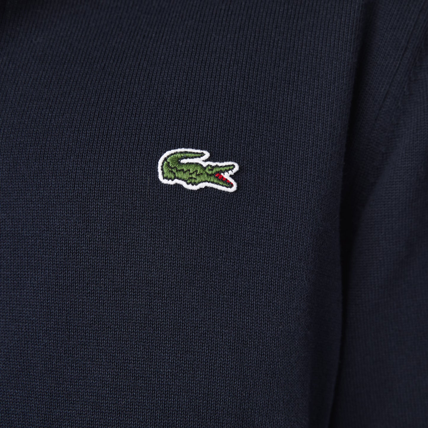 Lacoste High Zipped Neck Plain Cotton Sweater