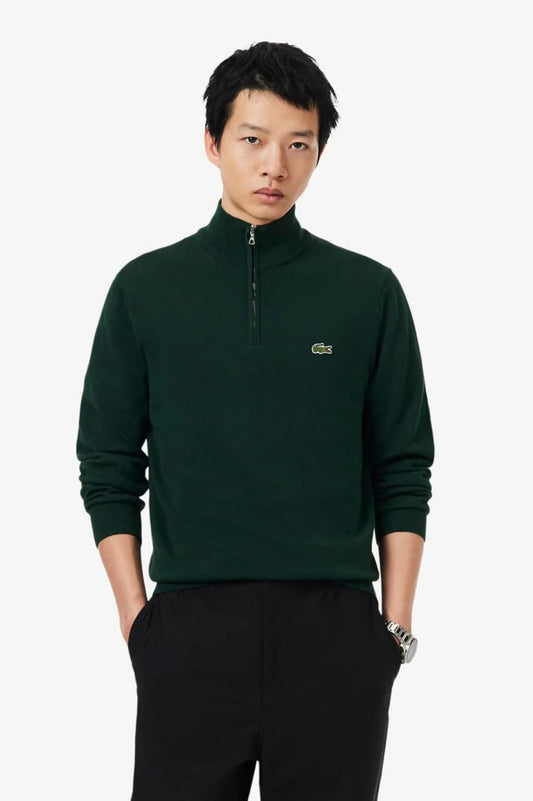 Lacoste Zipped High Neck Cotton Sweater