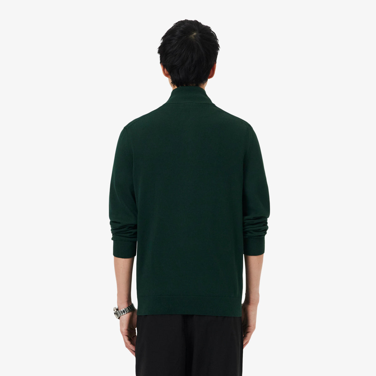 Lacoste Zipped High Neck Cotton Sweater