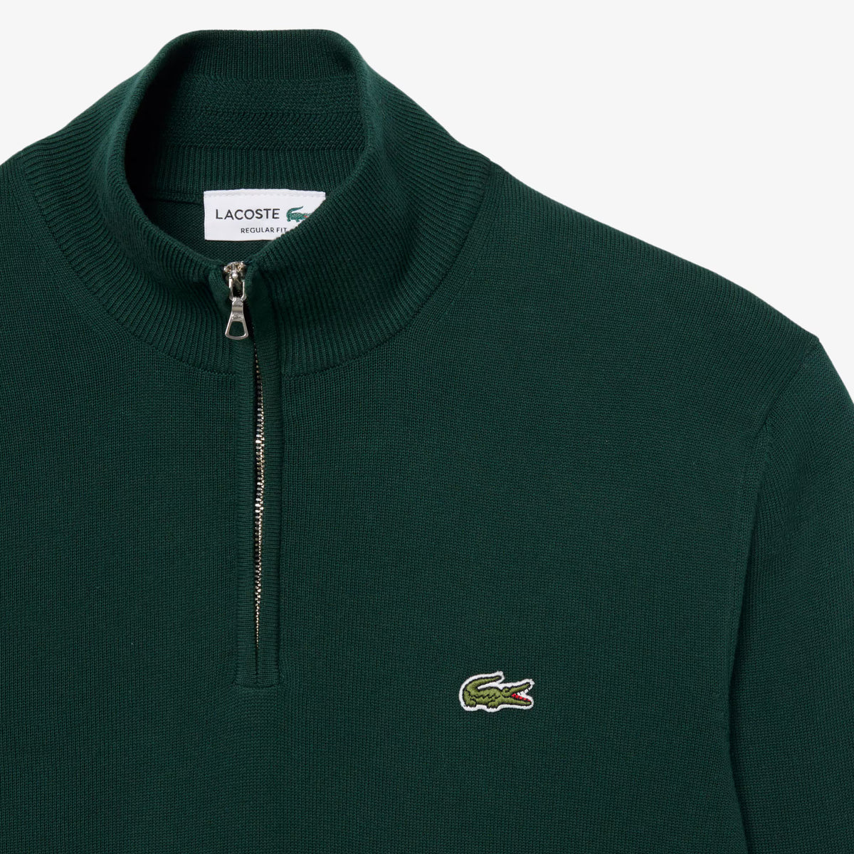 Lacoste Zipped High Neck Cotton Sweater
