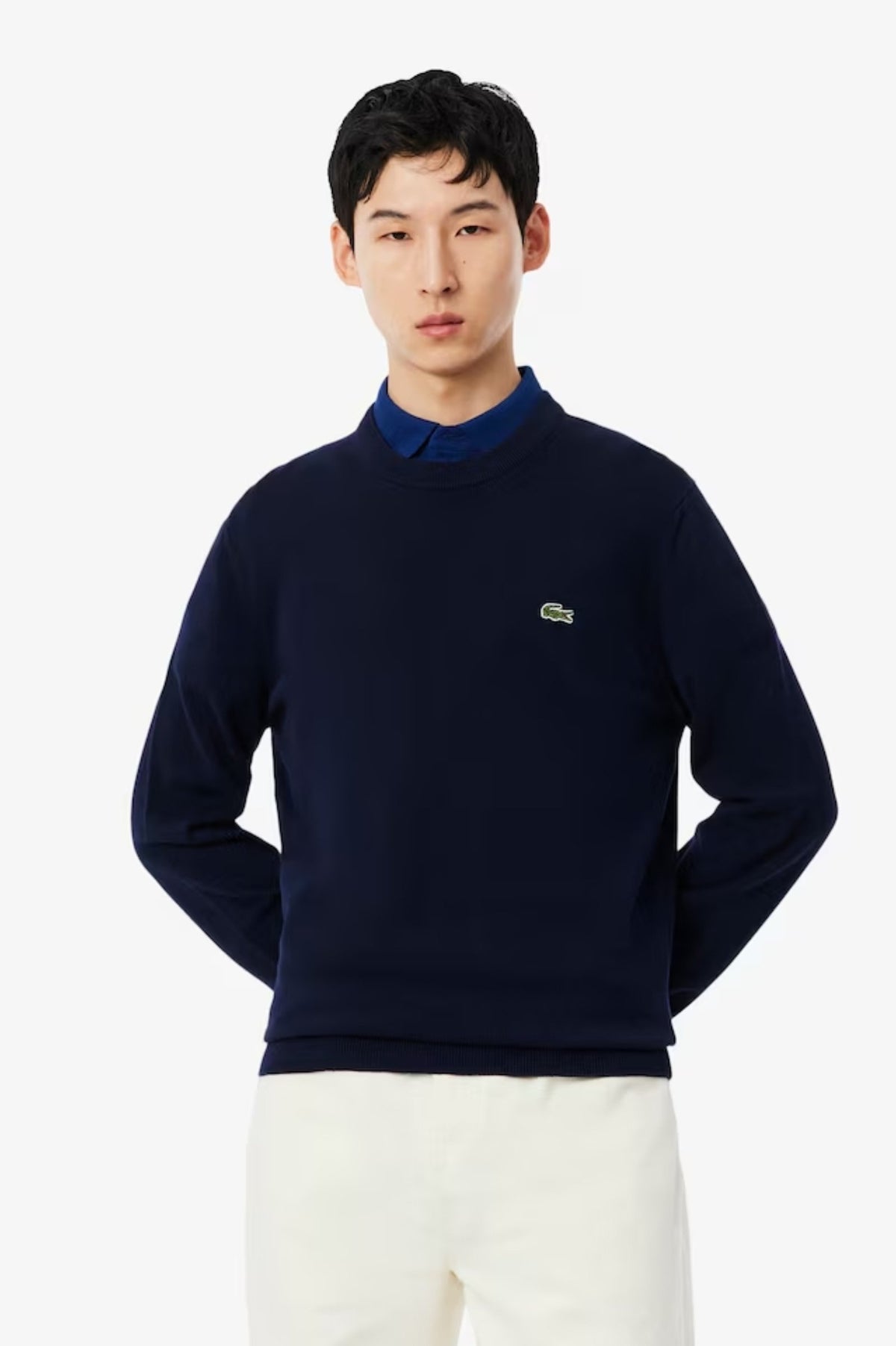 Lacoste Monochrome Crew Neck Cotton Sweater