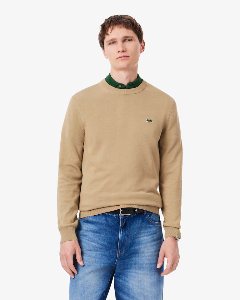 Lacoste Monochrome Crew Neck Cotton Sweater