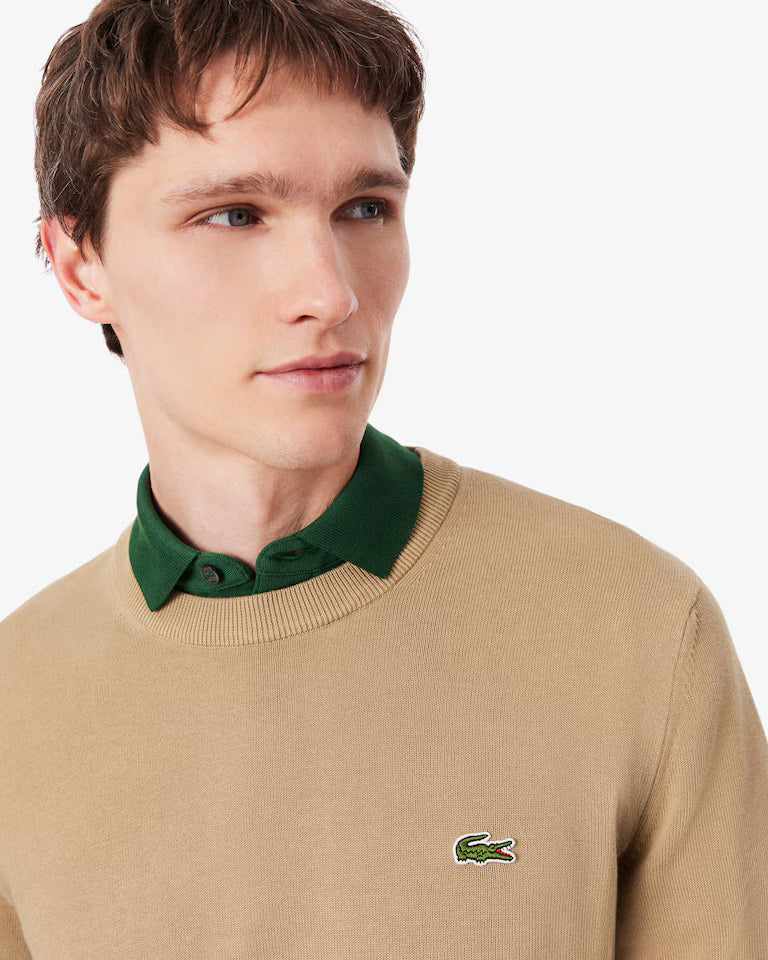 Lacoste Monochrome Crew Neck Cotton Sweater