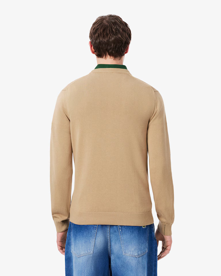 Lacoste Monochrome Crew Neck Cotton Sweater