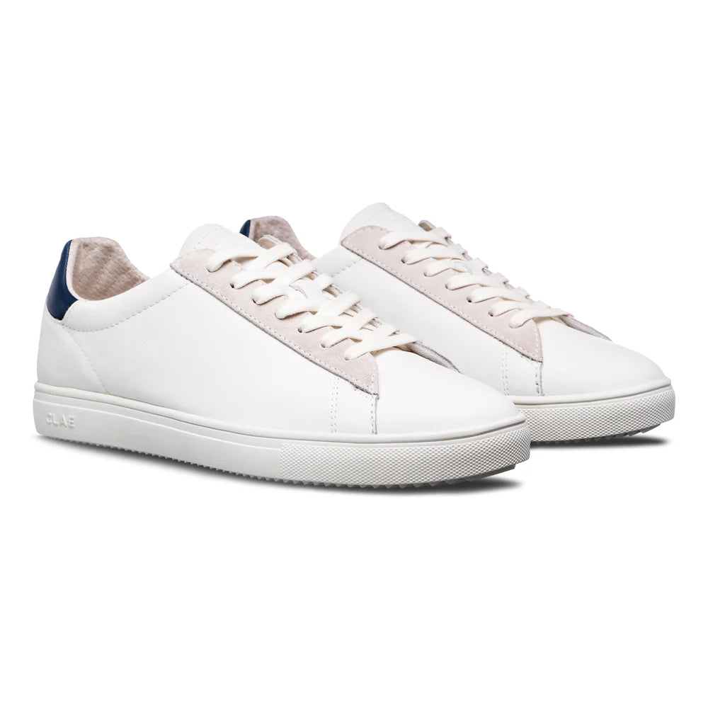 Clae Bradley White Leather Denim Blue