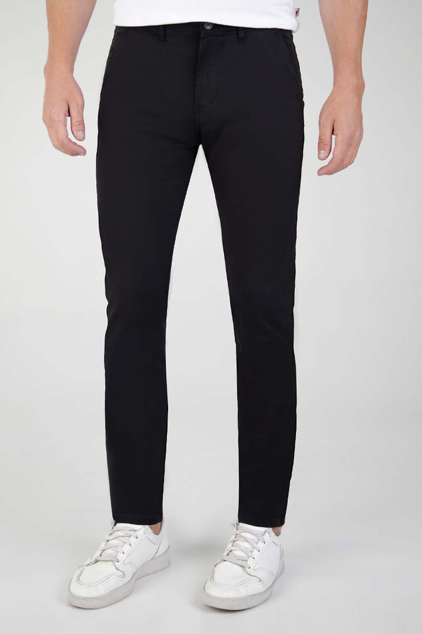 Mish Mash Slim Fit Mid Stretch Casual Cotton Bromley Black Chino Trouser