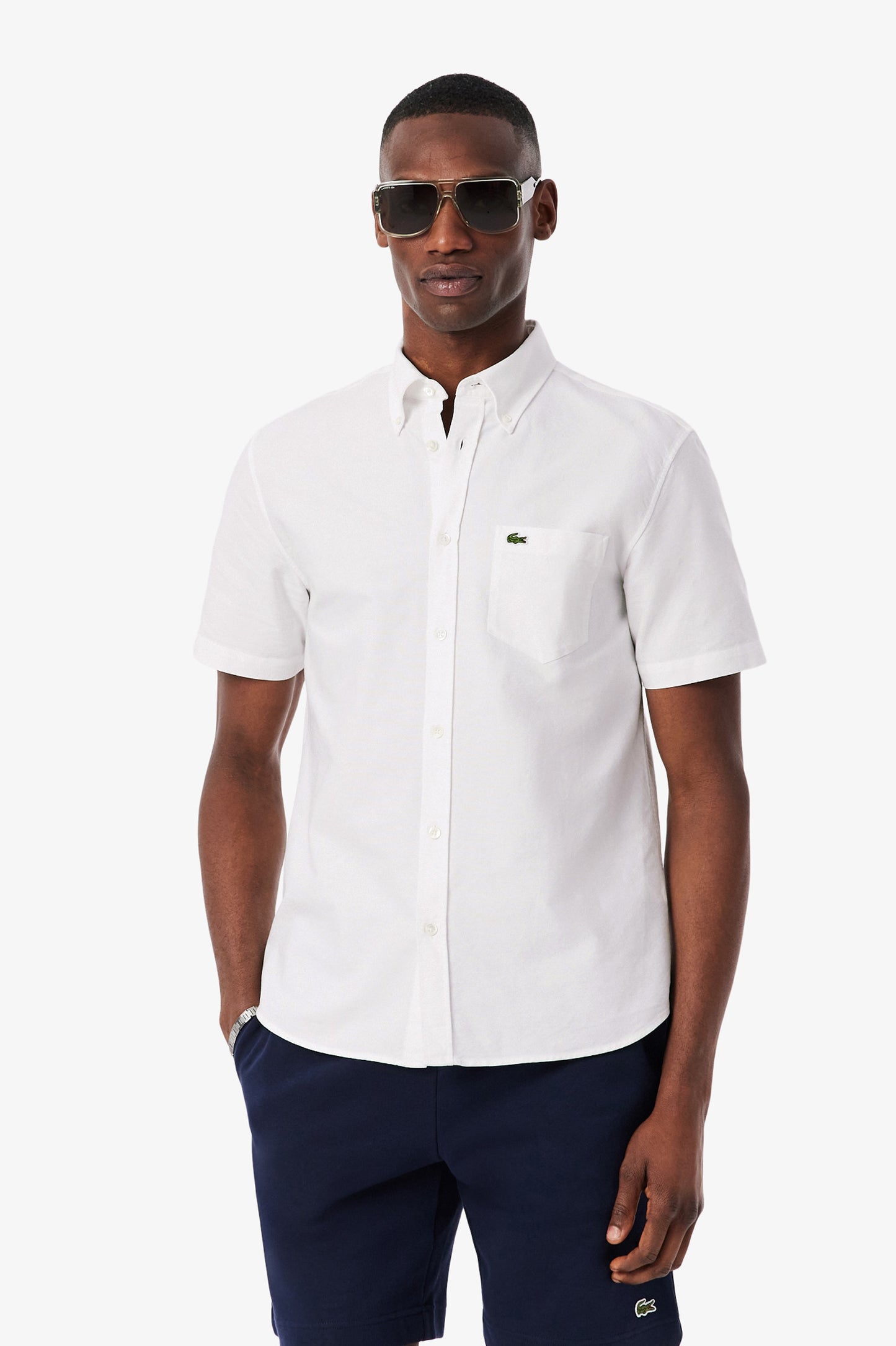 Lacoste Regular Fit Short Sleeved Oxford Shirt