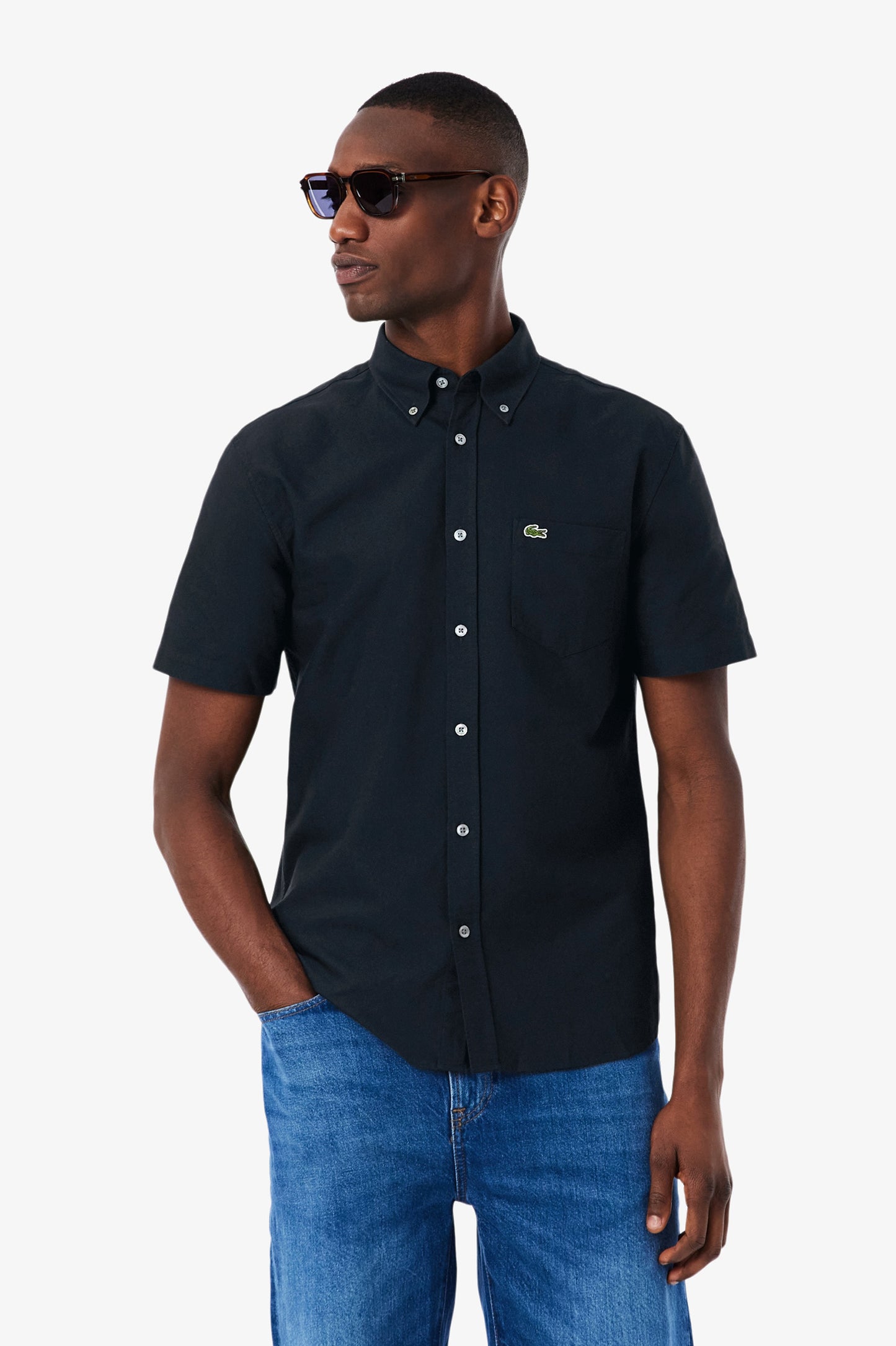 Lacoste Regular Fit Short Sleeved Oxford Shirt