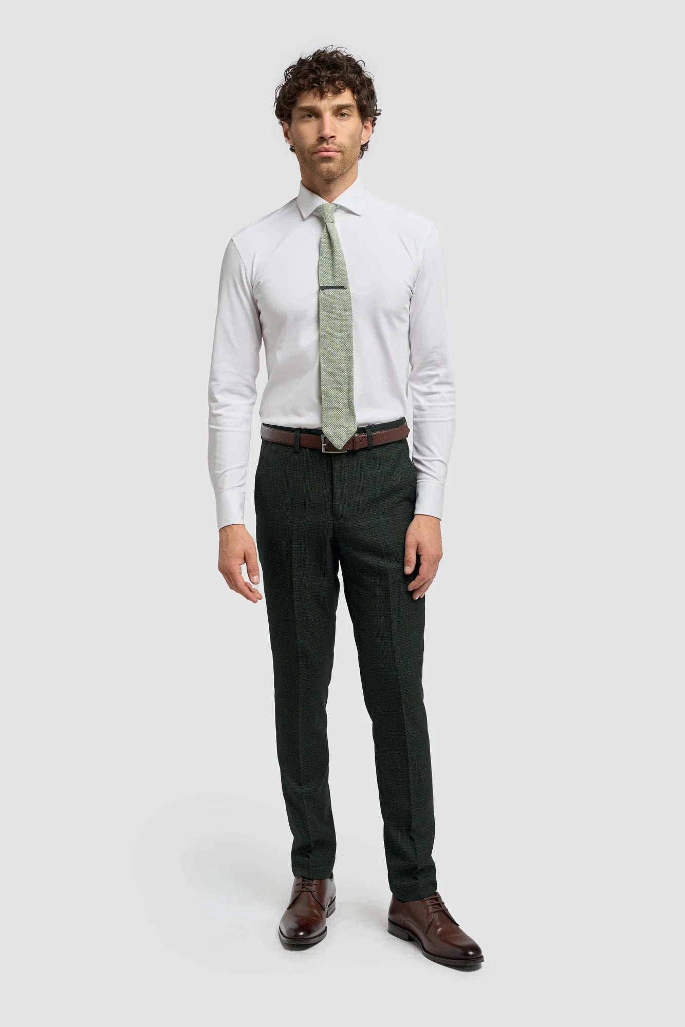 Cavani Caridi Olive Slim Fit Trousers