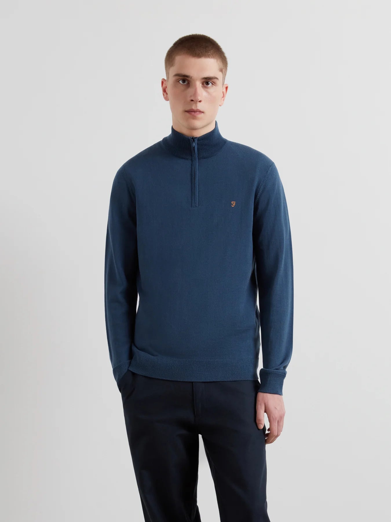 Farah Redchurch Merino Wool Quarter Zip Sweater