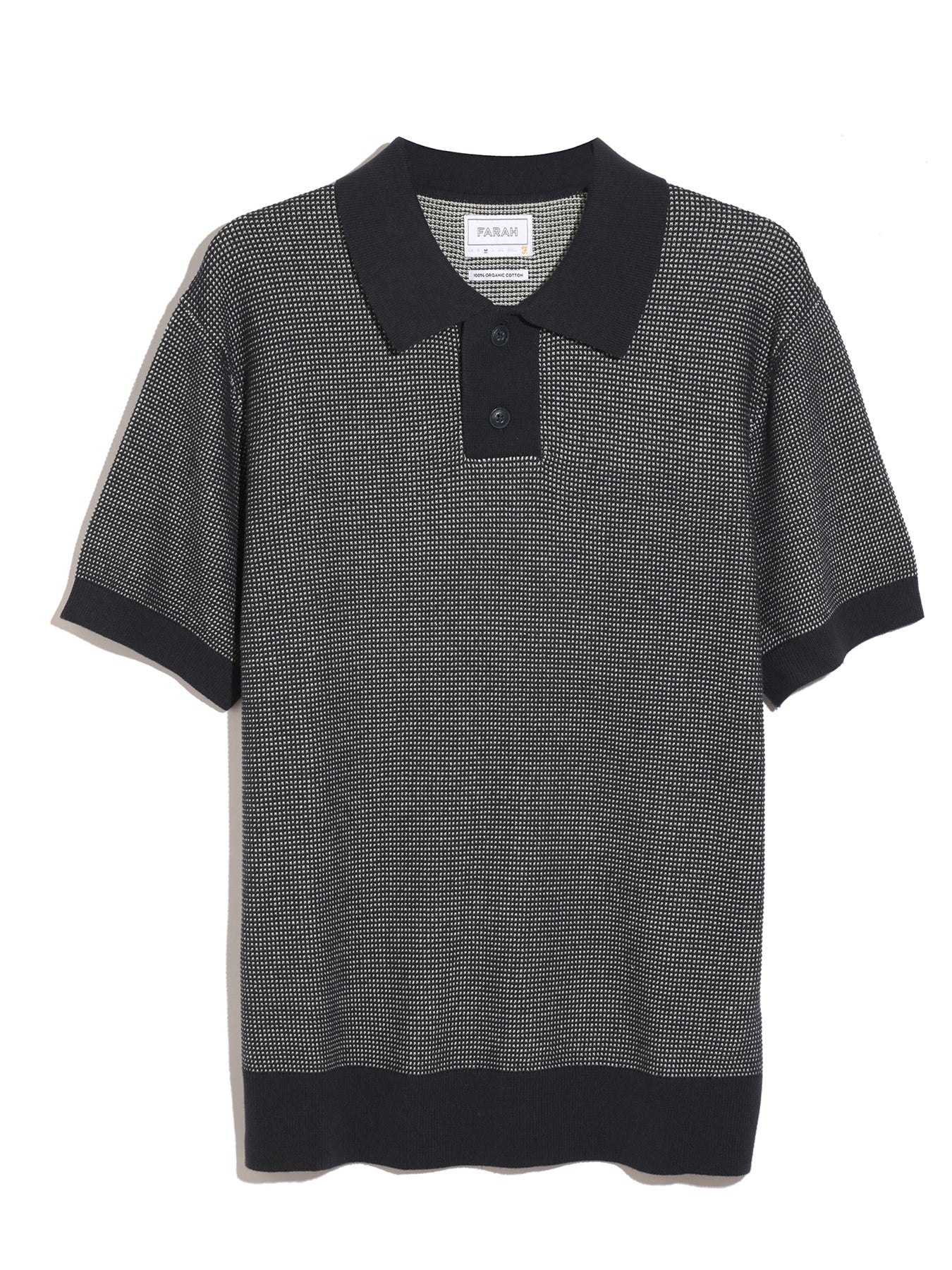 Farah Birch Knitted Polo Shirt In True Navy