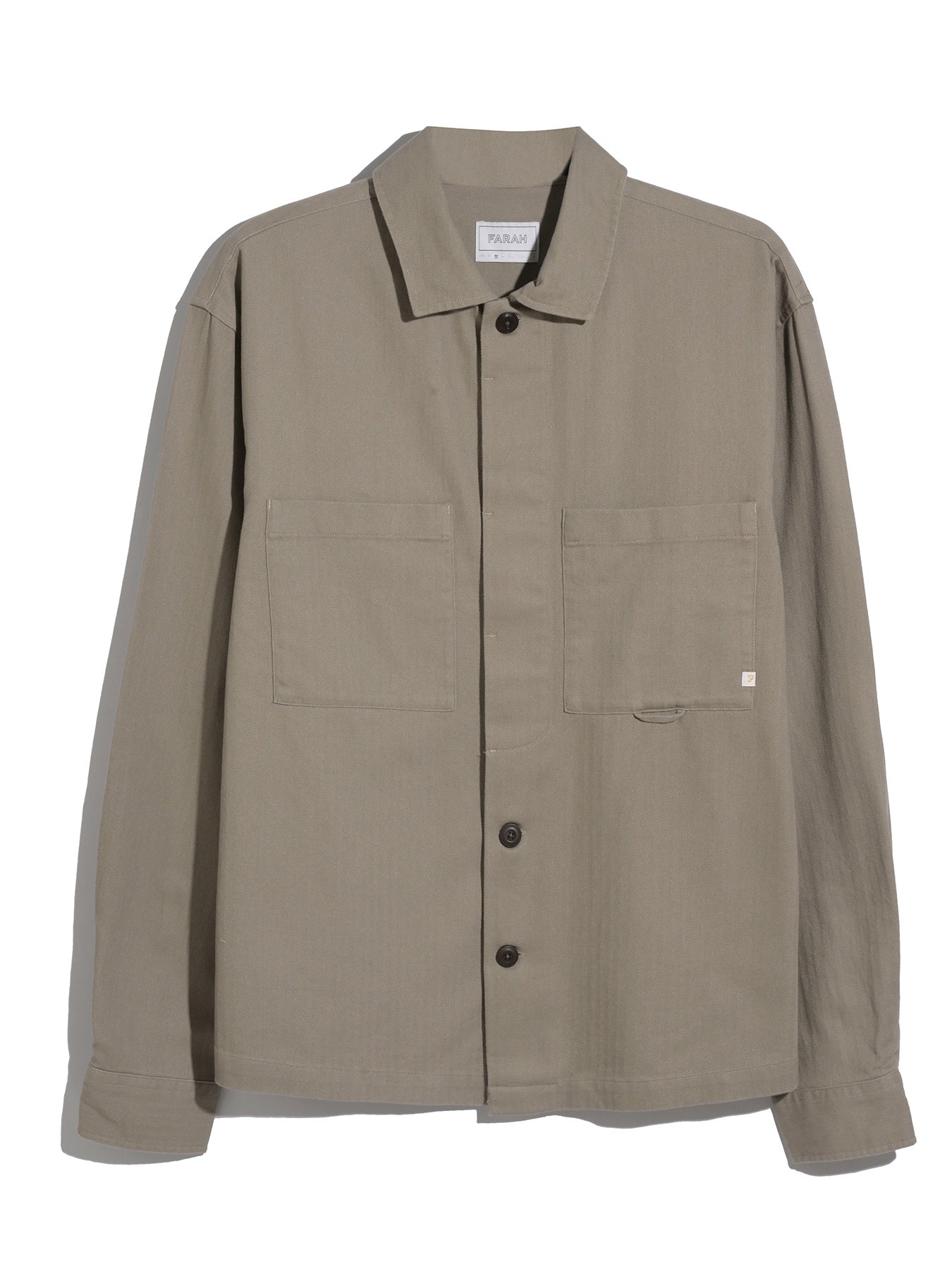 Farah Marshall Overshirt In Ashen Taupe