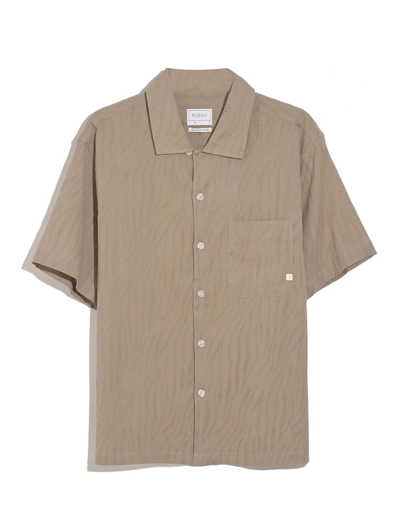 Farah Riley Textured Short Sleeve Shirt In Ashen Taupe