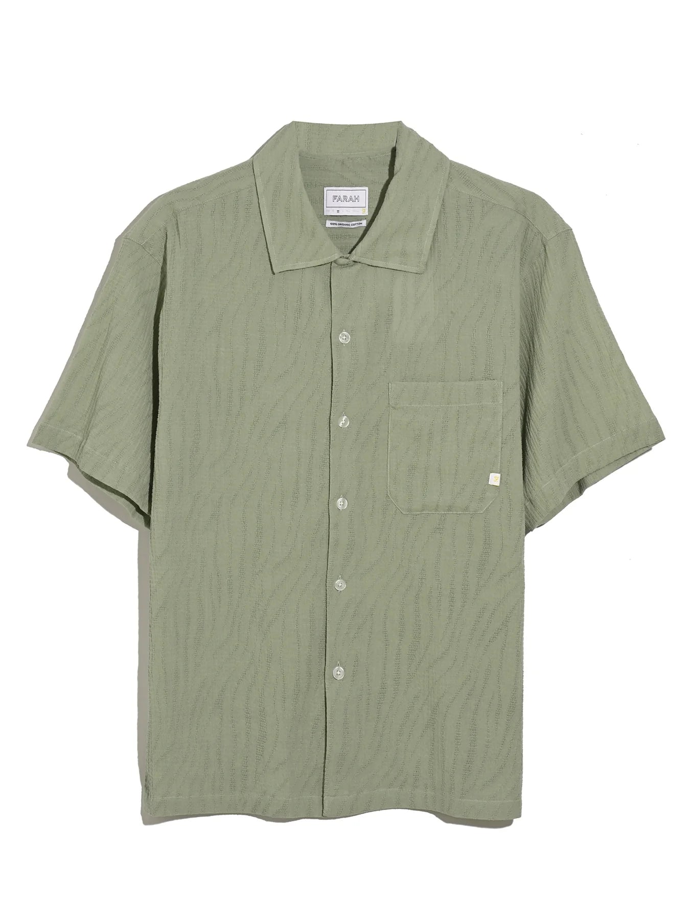 Farah Riley Textured Short Sleeve Shirt In Green Shade