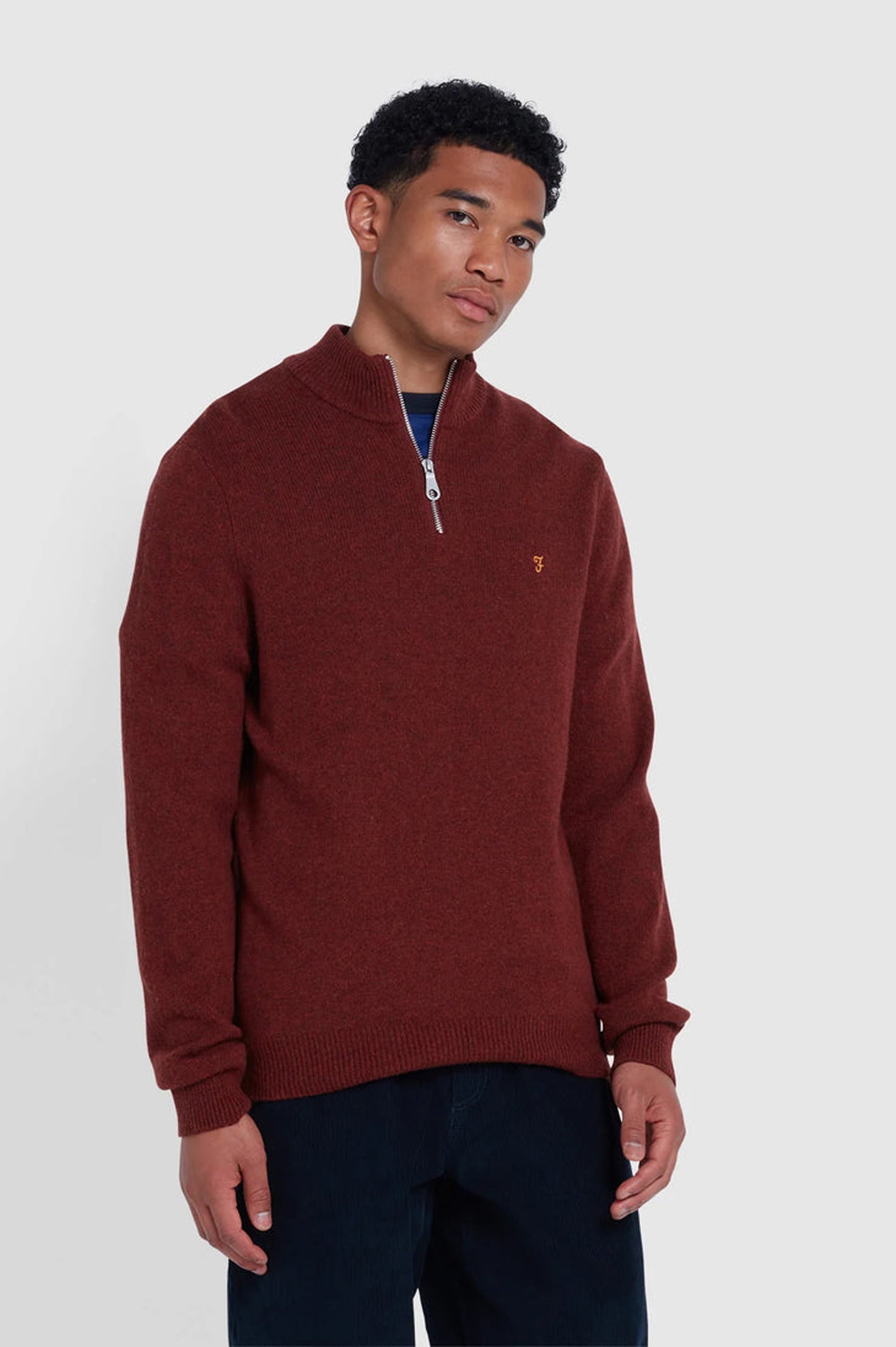 Farah Birchall Quarter Zip Lambswool