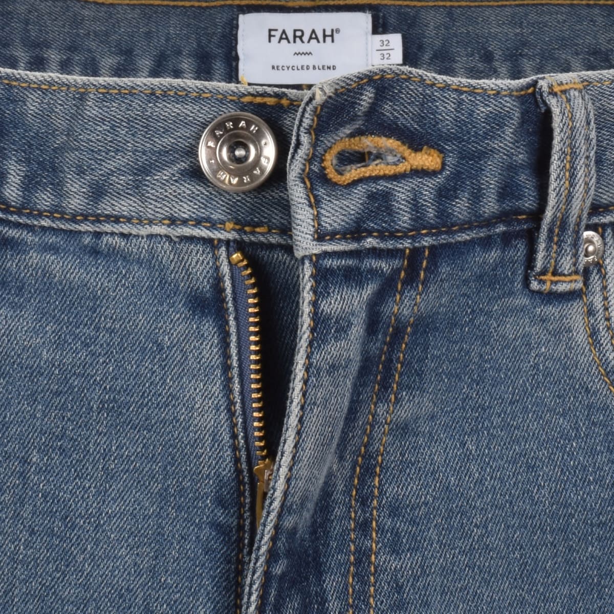 Farah Norwood Regular Fit Mid Wash Jeans Blue