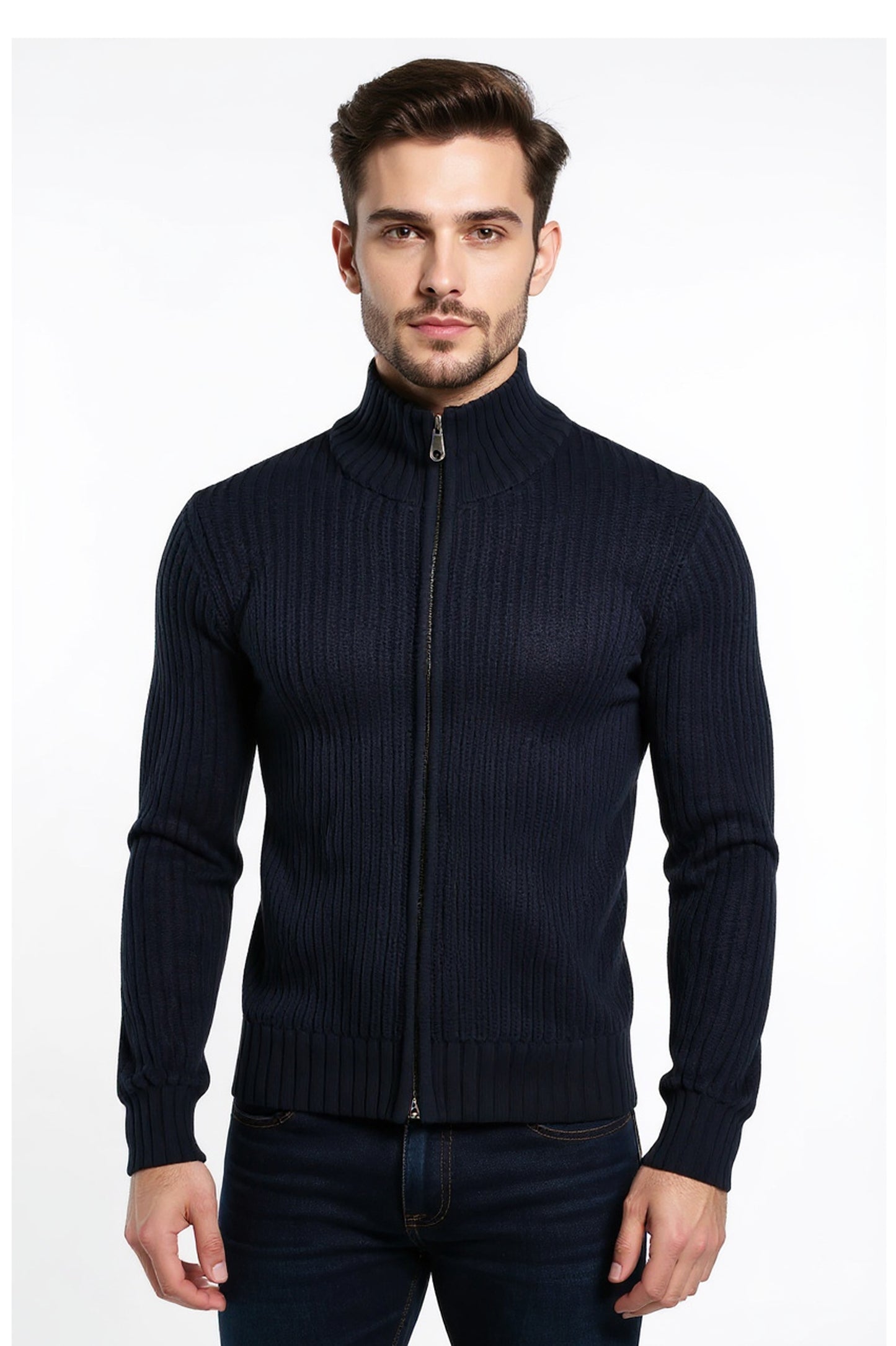 Farah Men's Blue Crestone Zip Through Jumper