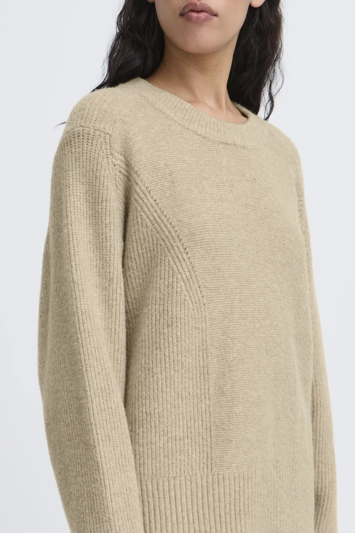 ICHI Ducie Long Sleeved Round Neck Jumper