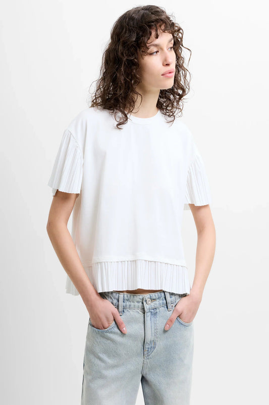 French Connection Rallie Plisse Trim T-Shirt