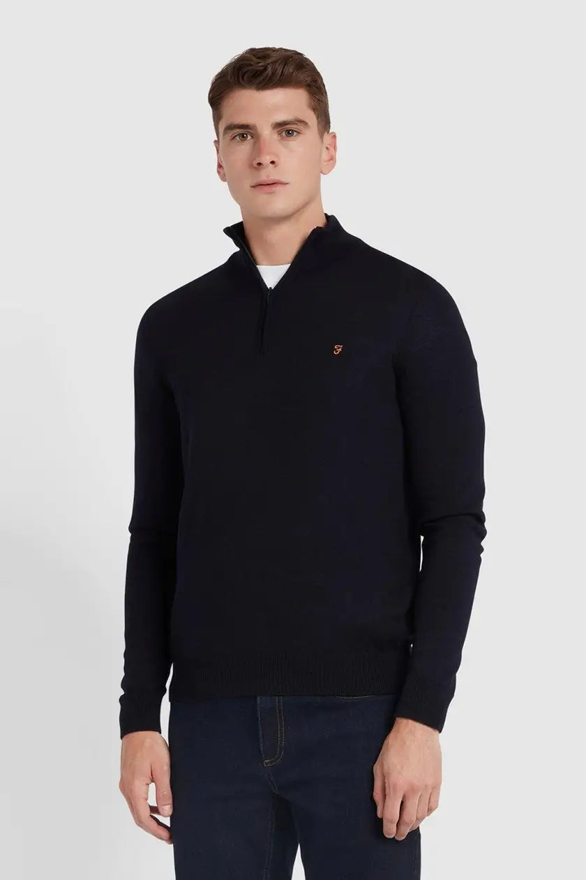Farah Redchurch Merino Wool Quarter Zip Jumper