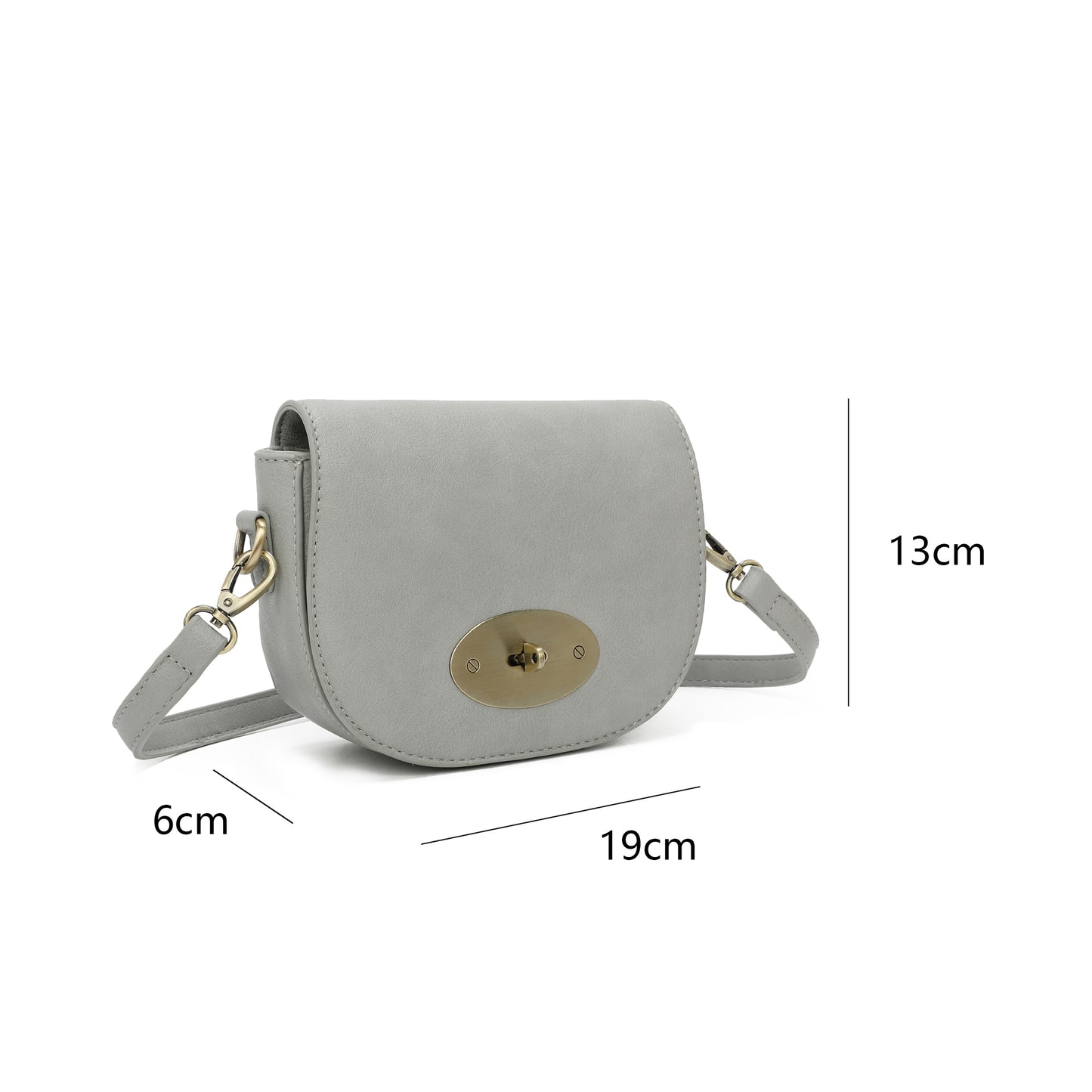 Jamie Bags Twist Close Cross Body / Grey