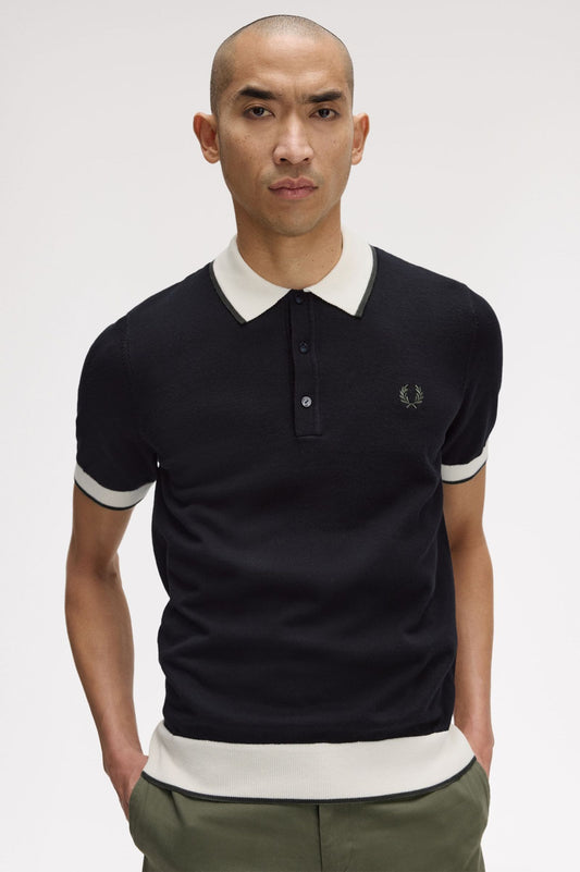 Fred Perry Contrast Tipped Knitted Shirt