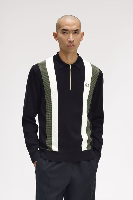 Fred Perry Multi Texture Ls Knitted Shirt K1354