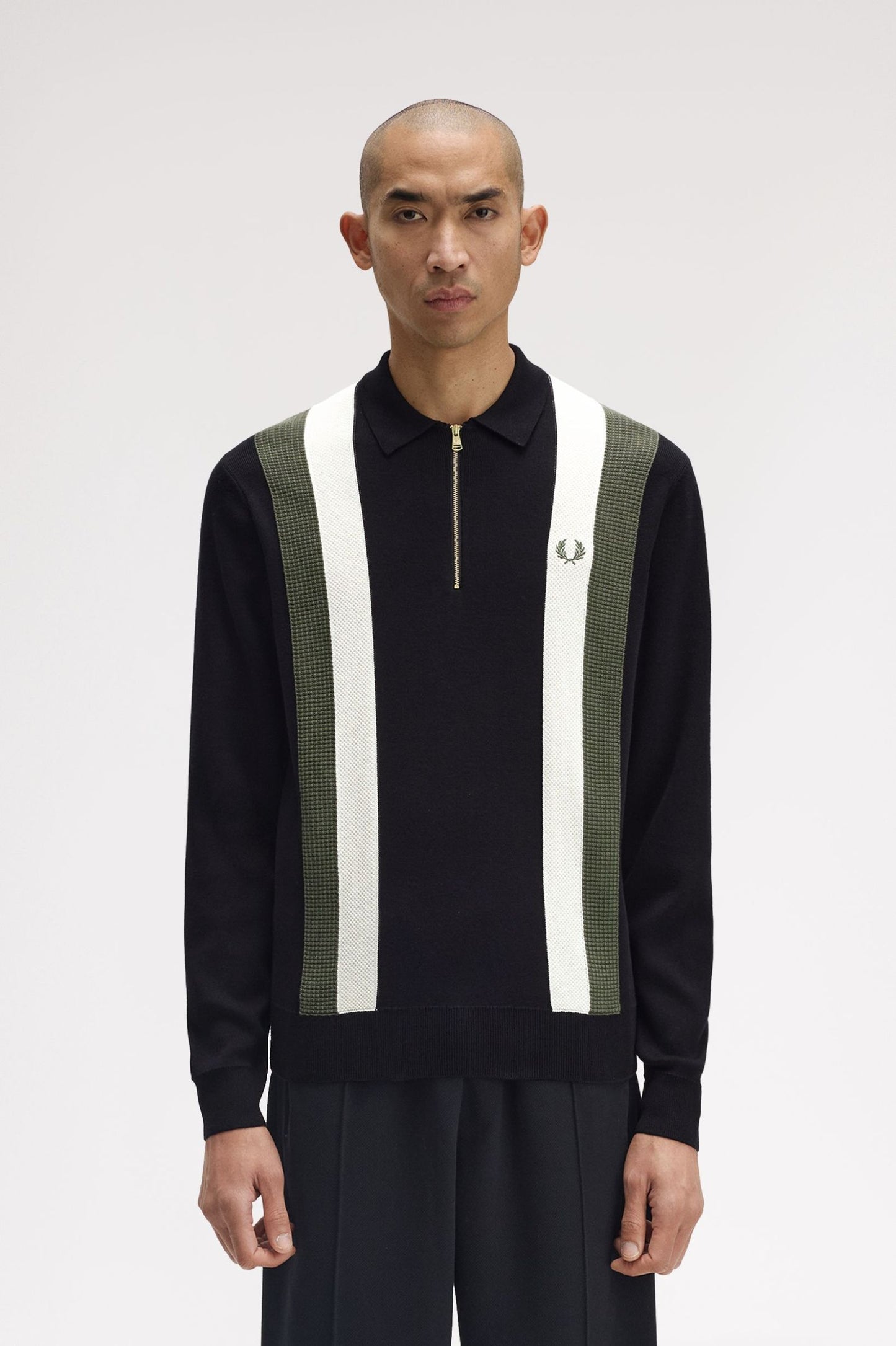 Fred Perry Multi Texture Ls Knitted Shirt K1354