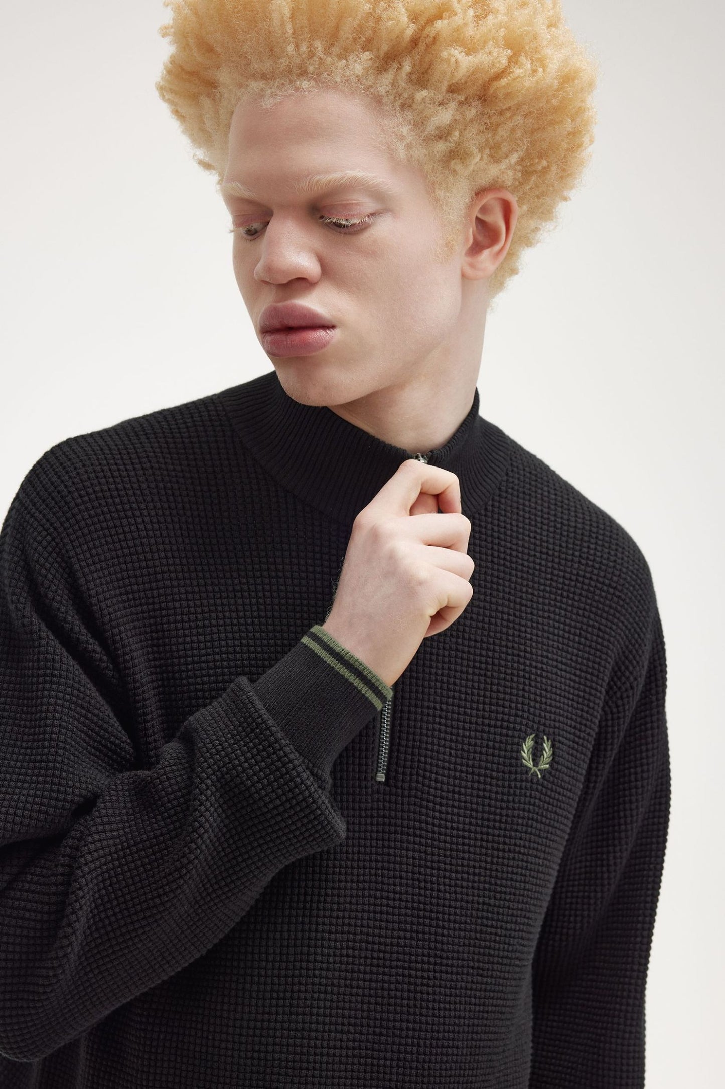 Fred Perry Waffle Stitch Half Zip Jumper