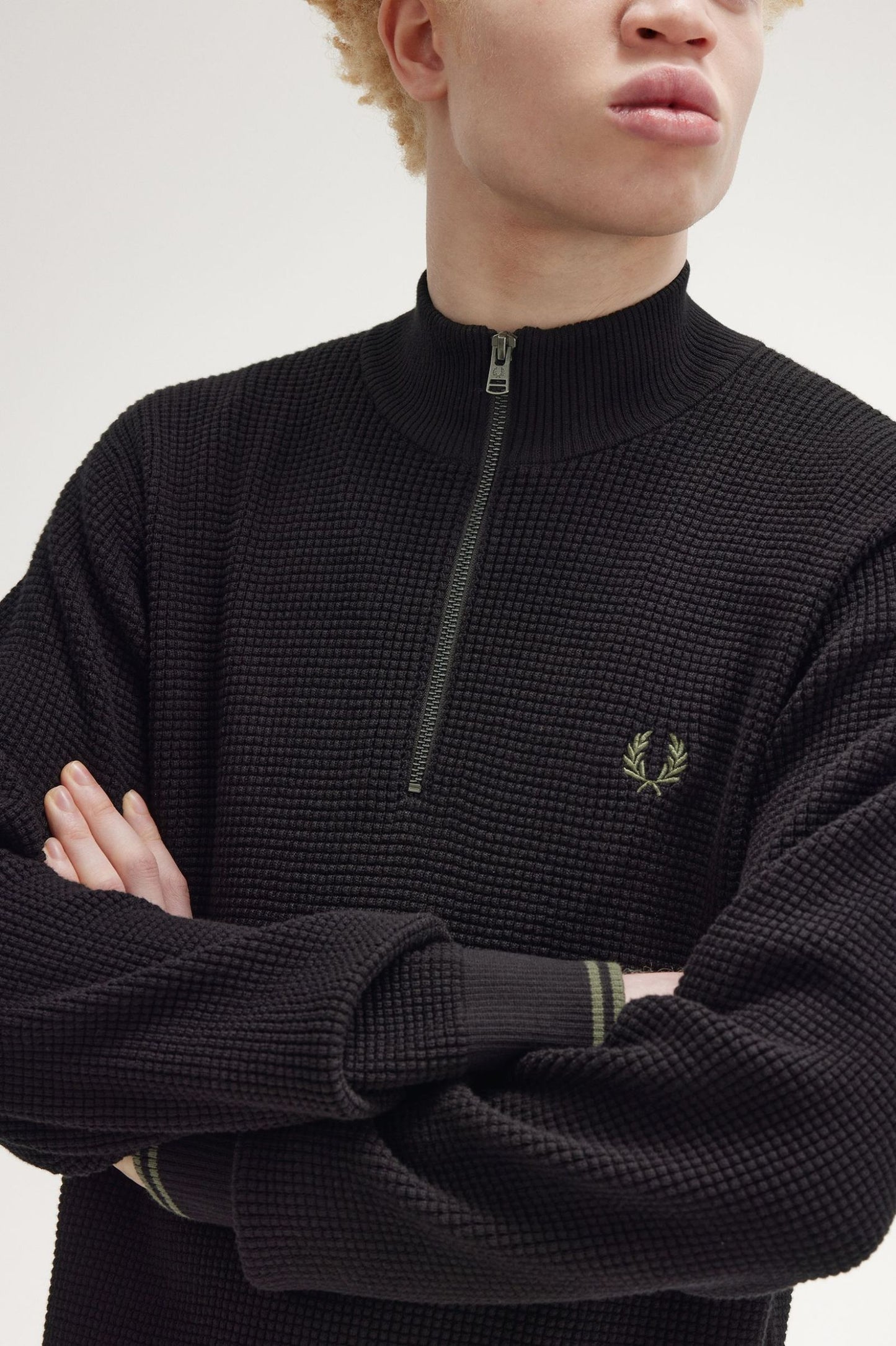 Fred Perry Waffle Stitch Half Zip Jumper