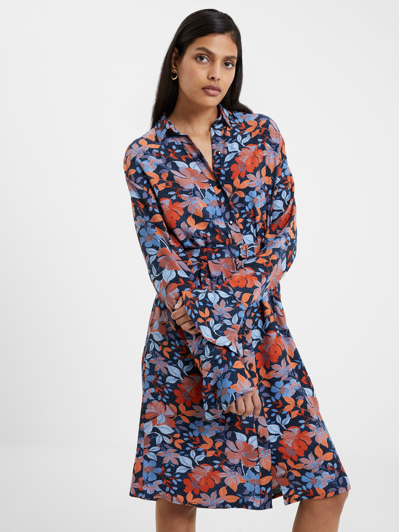 French Connection Adalina Eco Delphine Drape Shirt Dress