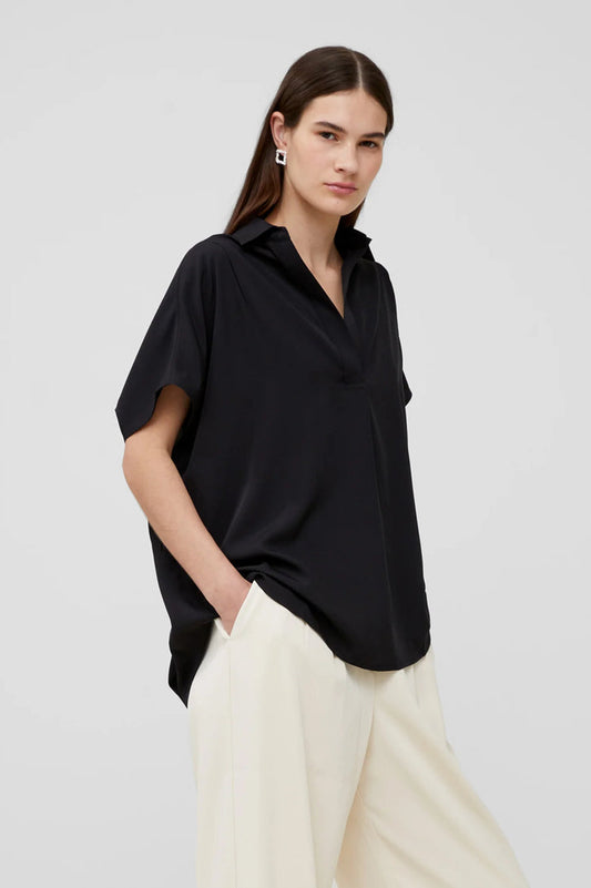 French Connection Crepe Light Recycled Popover Shirt