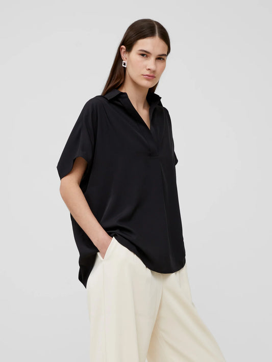 French Connection Crepe Light Recycled Popover Shirt