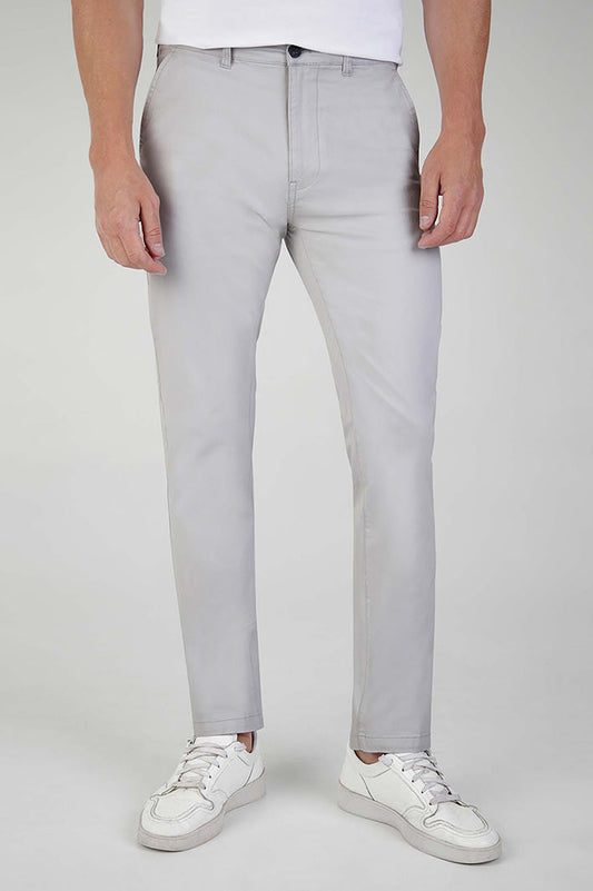 Mish Mash Slim Fit Mid Stretch Cotton Bromley Lt Grey Chino Trousers