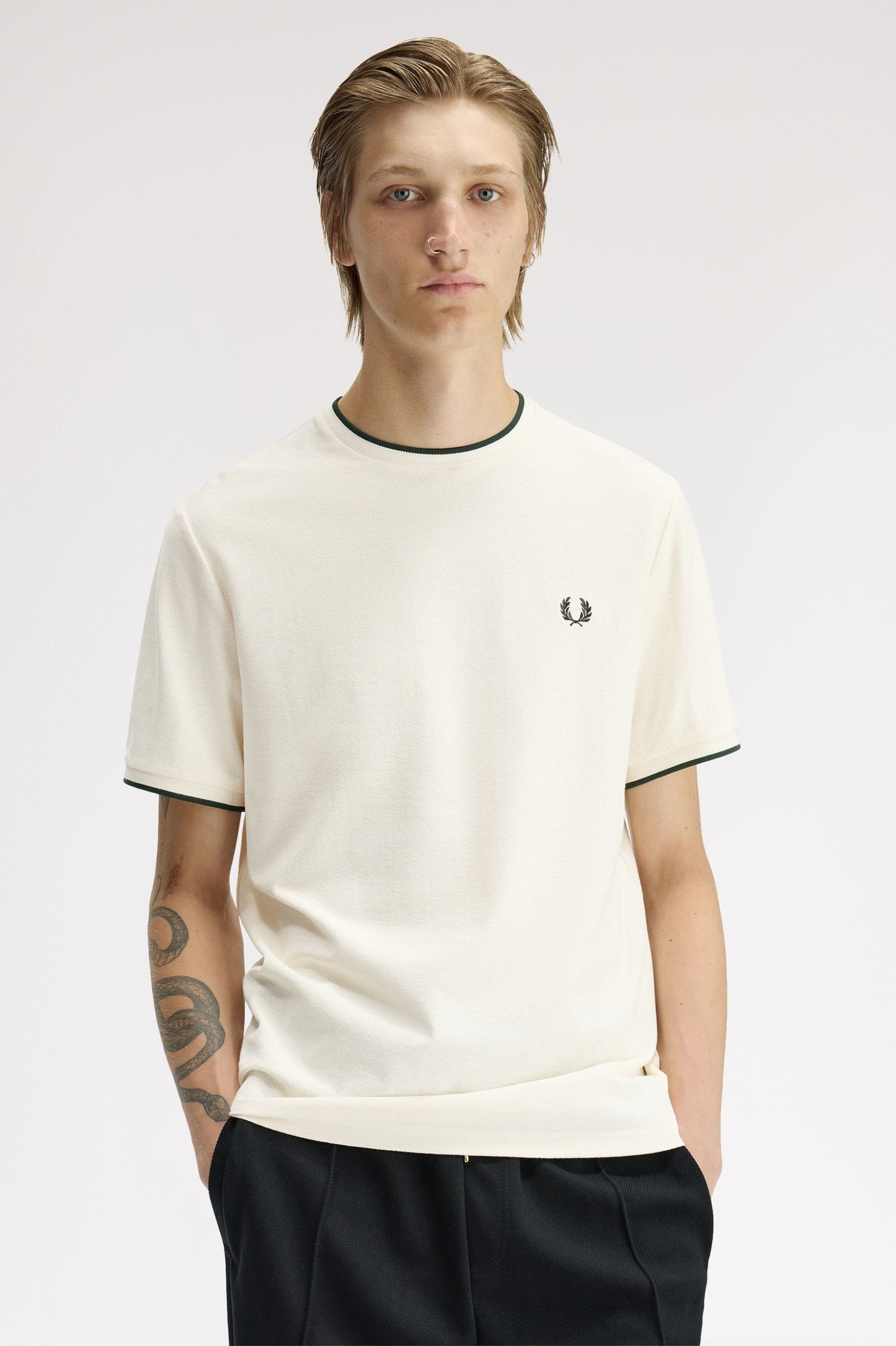 Fred Perry Trim Detail Crepe Piqué T-Shirt