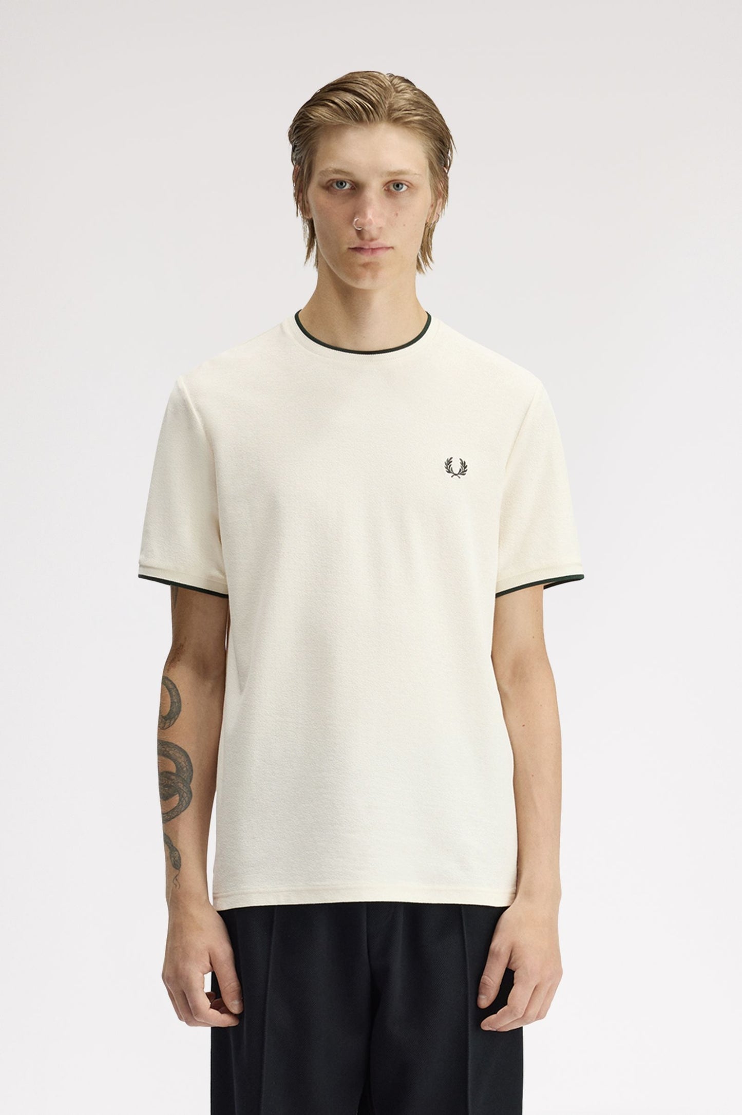 Fred Perry Trim Detail Crepe Piqué T-Shirt
