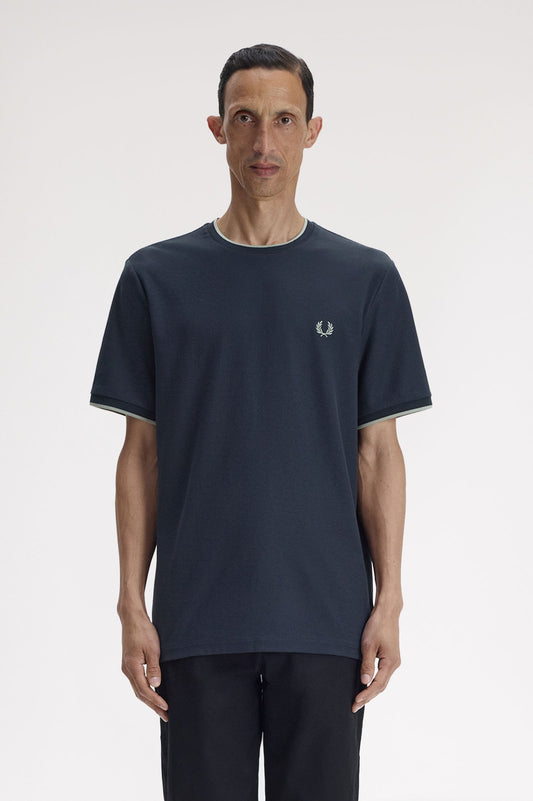 Fred Perry Trim Detail Crepe Piqué T-Shirt
