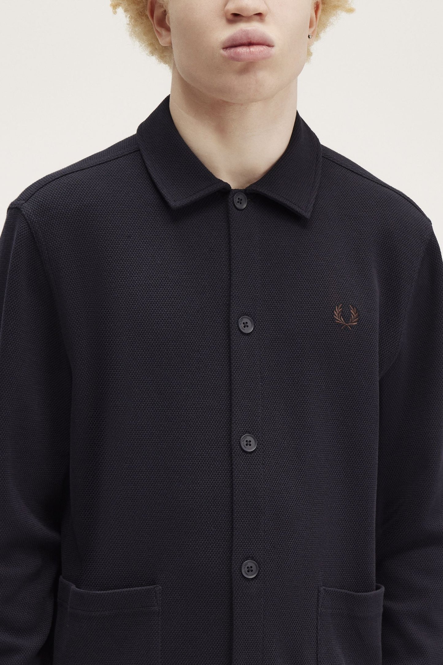 Fred Perry Button Through Long Sleeve Polo Shirt M6598