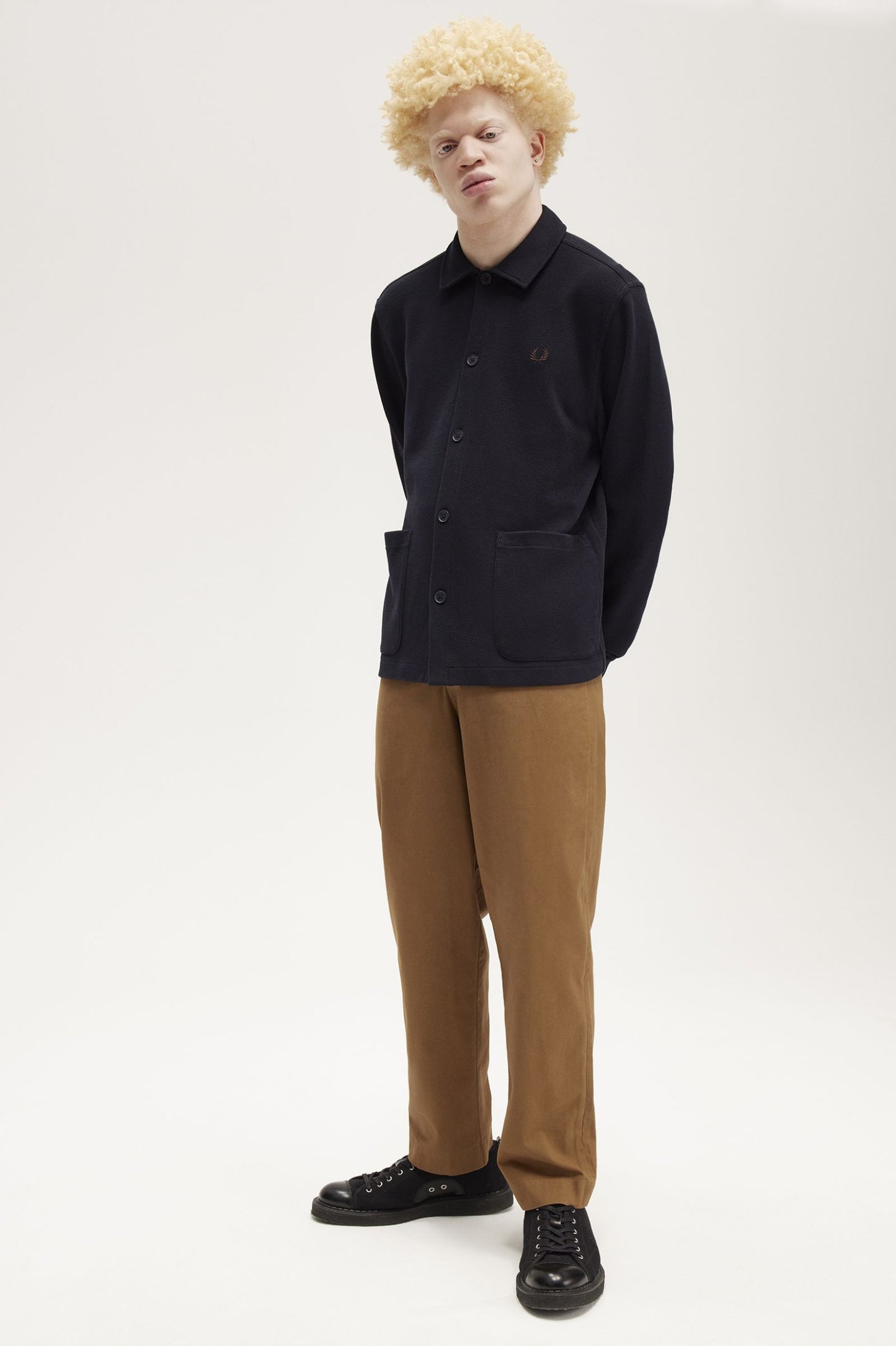 Fred Perry Button Through Long Sleeve Polo Shirt M6598